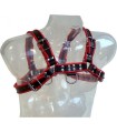 LEATHER BODY - CHAIN HARNESS III BLACK / RED - D-208611